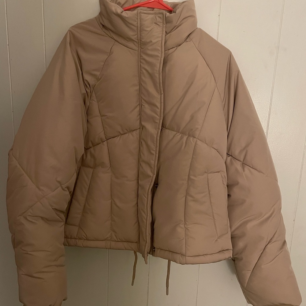 Top shop tan puffer jacket